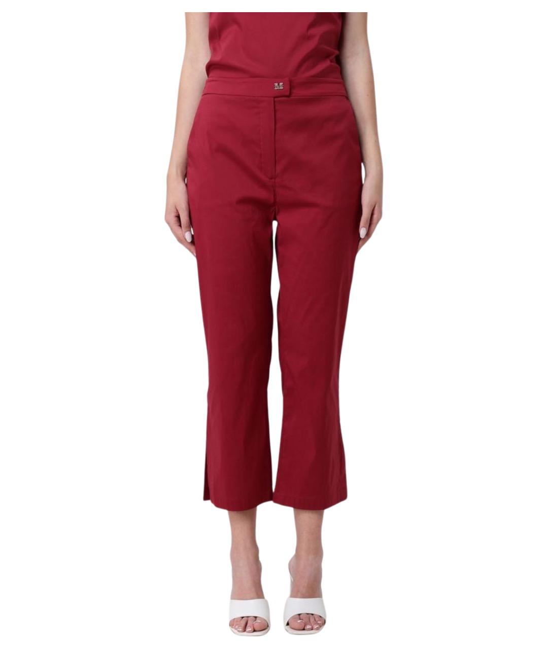 MAX MARA Красные прямые брюки, фото 1