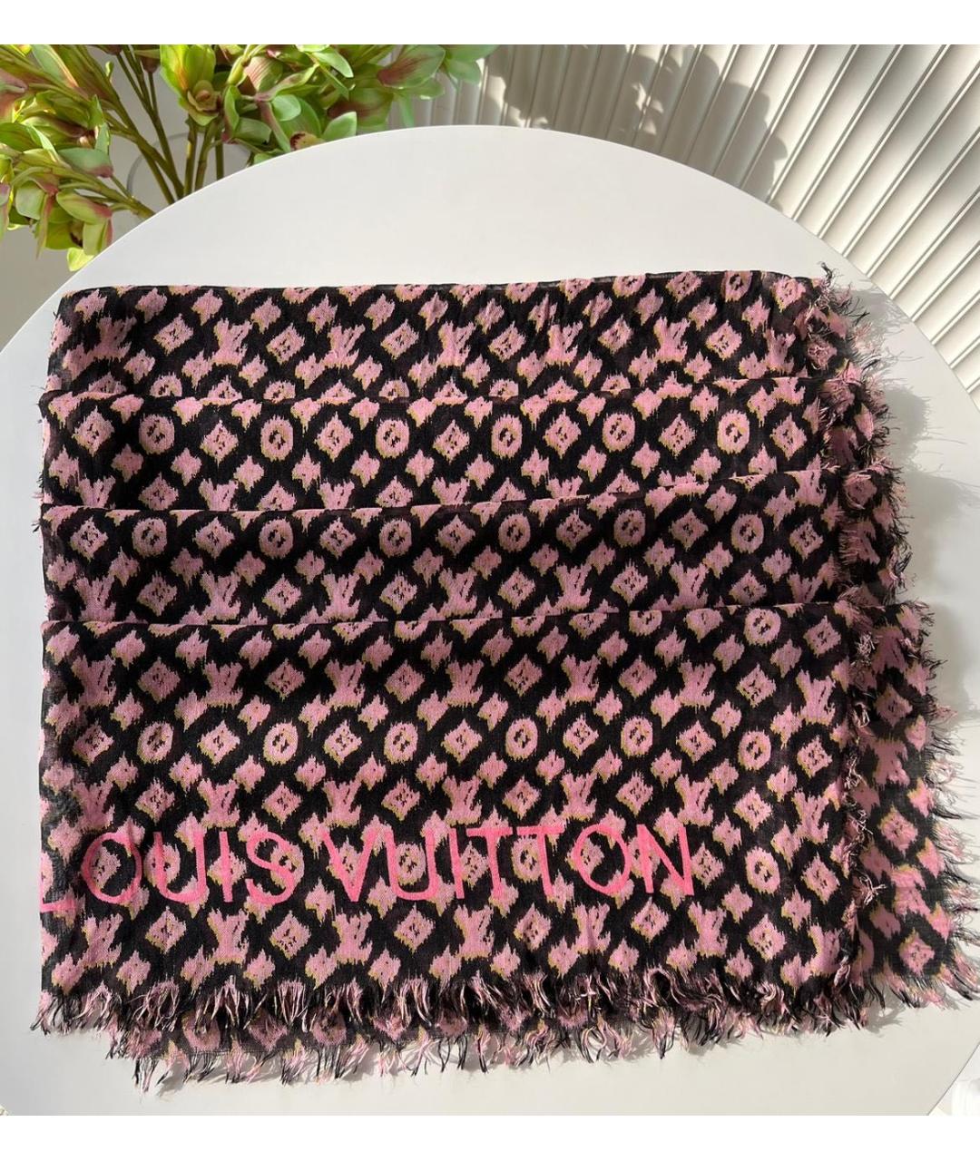 LOUIS VUITTON Розовый шарф, фото 4