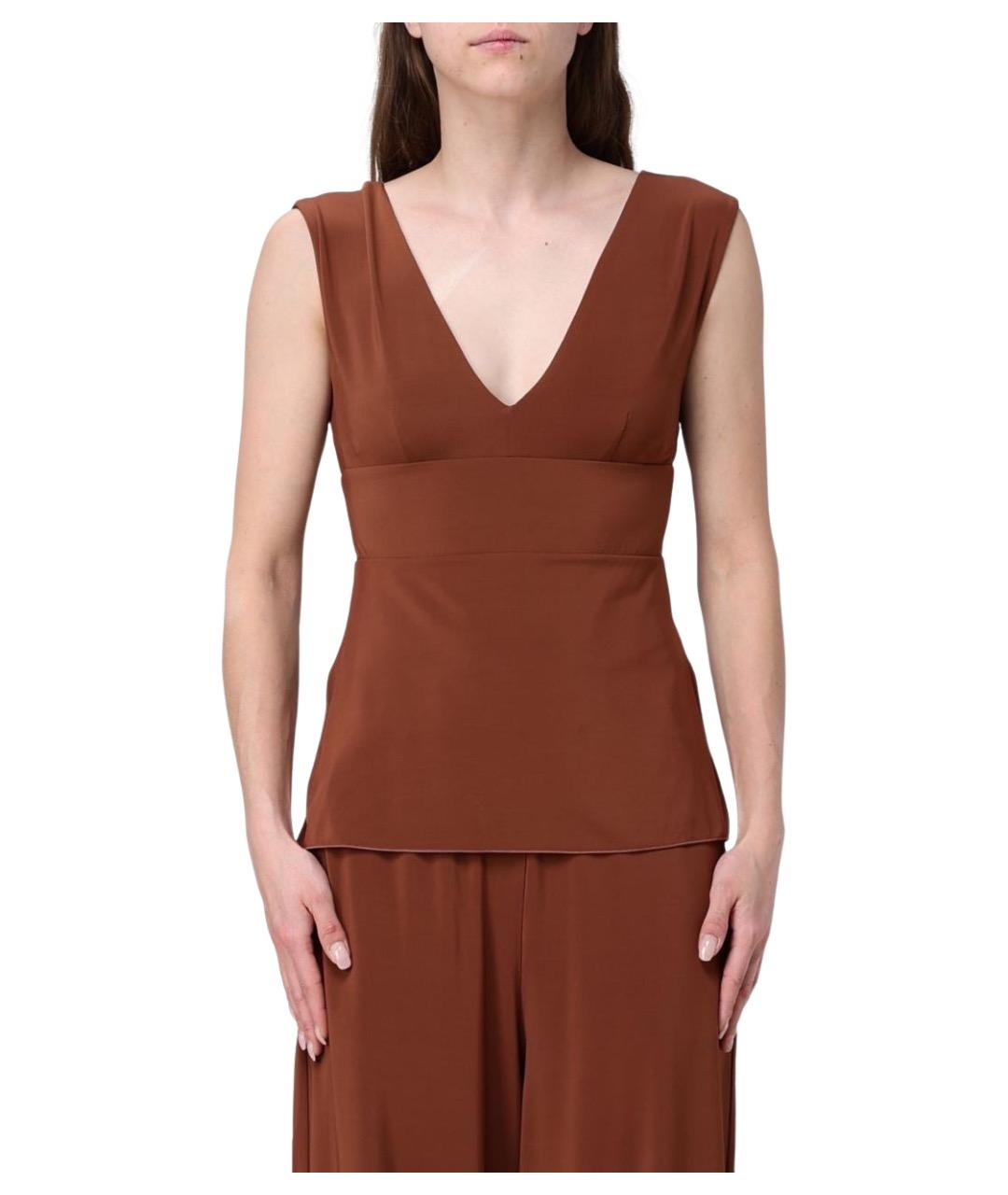 MAX MARA Коричневая майка, фото 1