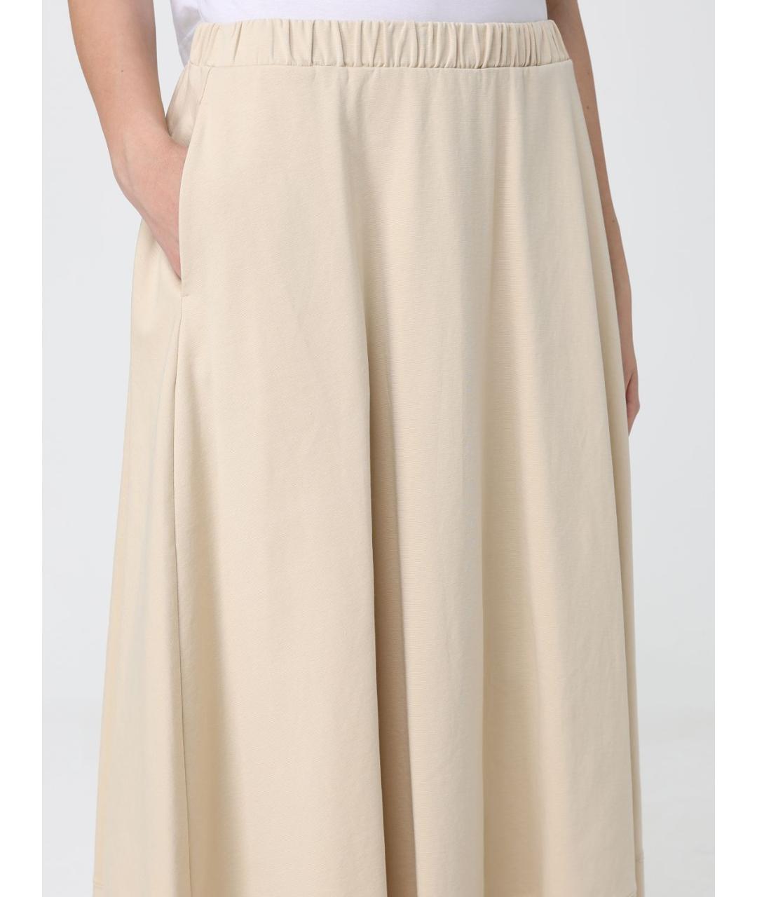 MAX MARA Бежевая хлопковая юбка макси, фото 4