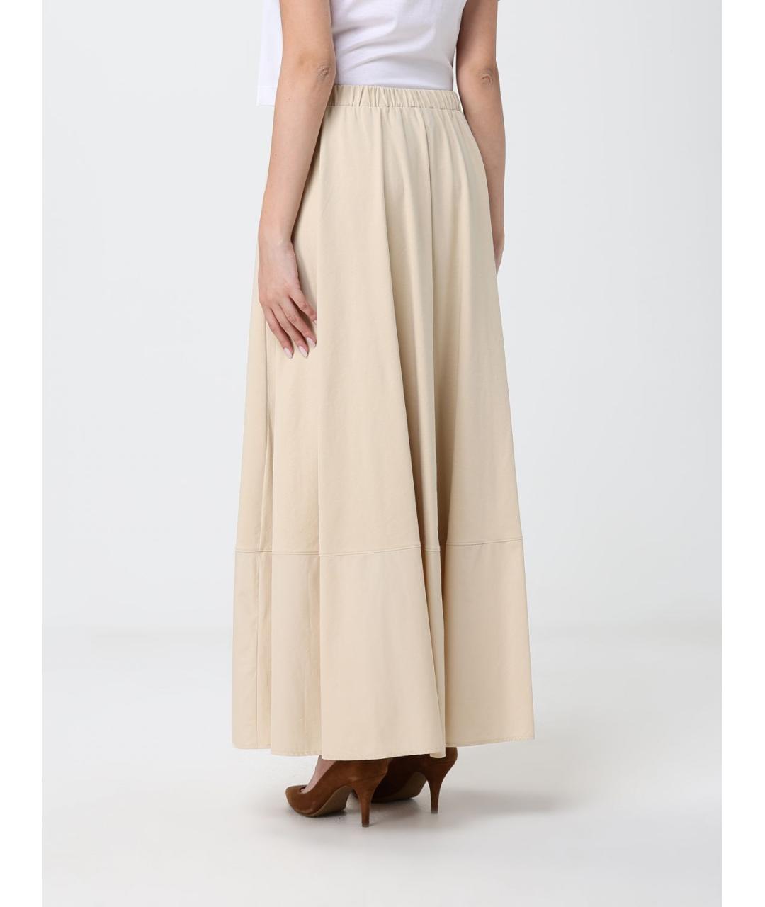 MAX MARA Бежевая хлопковая юбка макси, фото 2