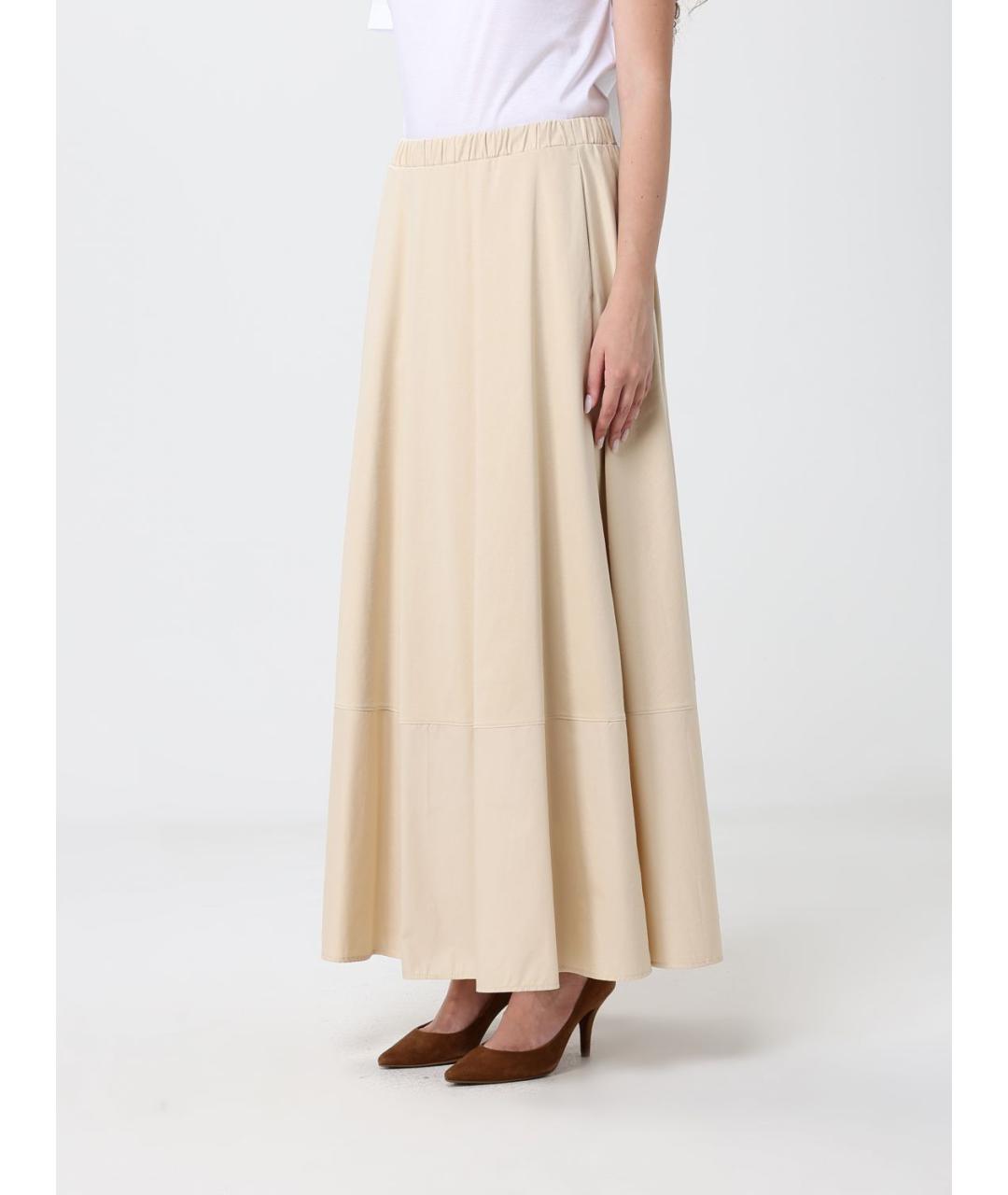 MAX MARA Бежевая хлопковая юбка макси, фото 3