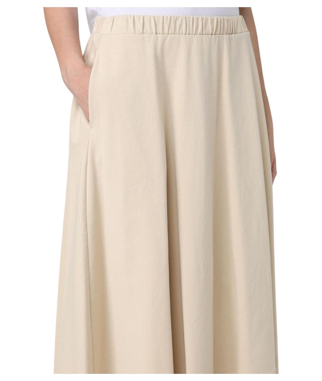 MAX MARA Бежевая хлопковая юбка макси, фото 4