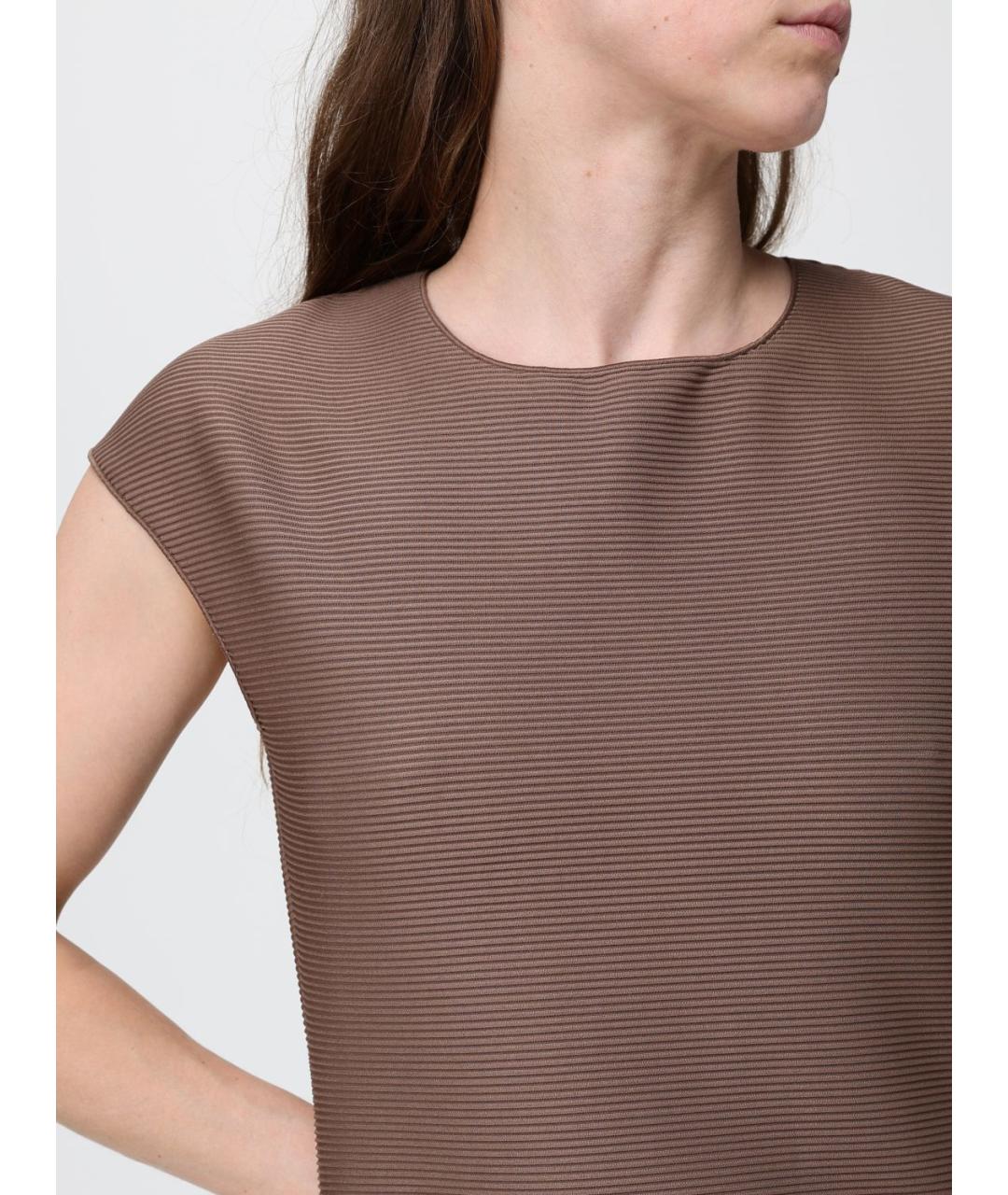 MAX MARA Коричневая майка, фото 5