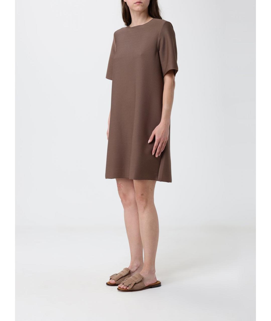 MAX MARA Коричневое полиэстеровое повседневное платье, фото 3