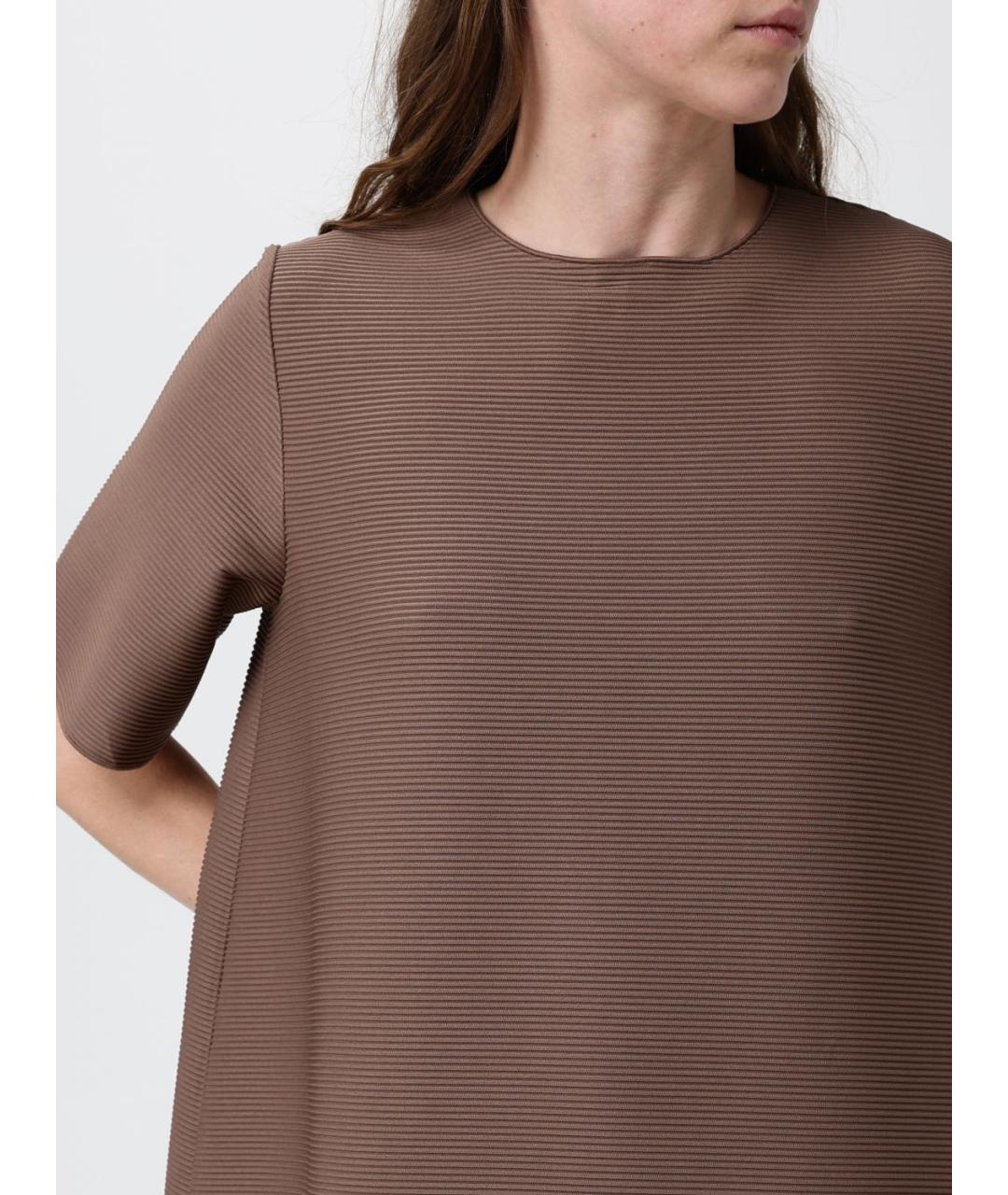 MAX MARA Коричневое полиэстеровое повседневное платье, фото 4