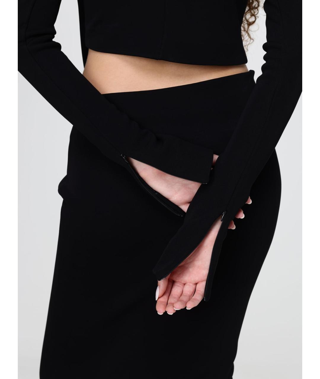 SPORTMAX Черное вискозное коктейльное платье, фото 3
