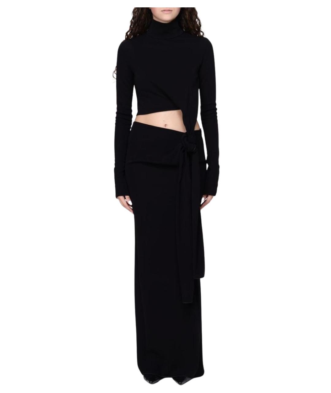 SPORTMAX Черное вискозное коктейльное платье, фото 1
