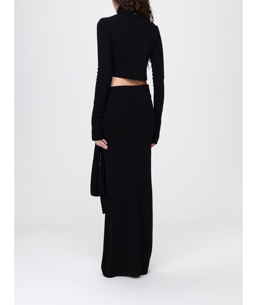 SPORTMAX Черное вискозное коктейльное платье, фото 2