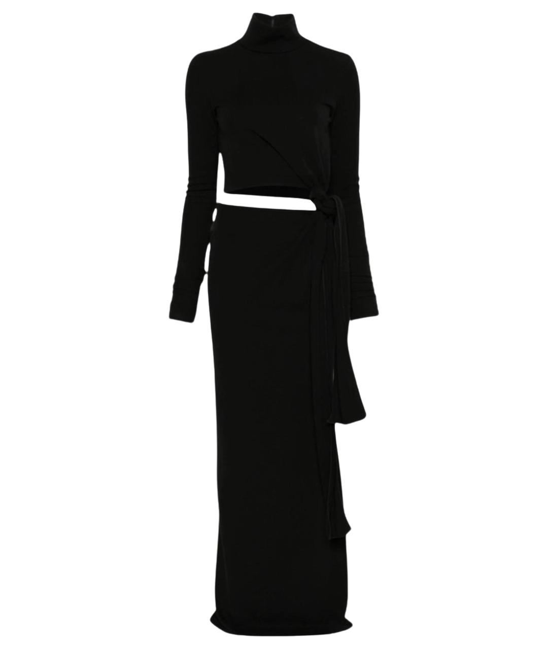 SPORTMAX Черное вискозное коктейльное платье, фото 1