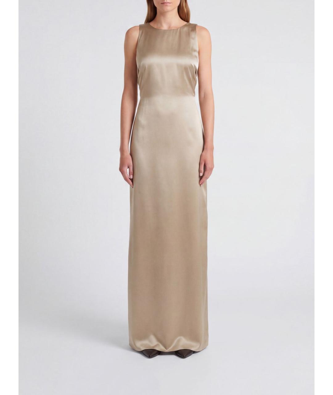MAX MARA Бежевое шелковое вечернее платье, фото 5
