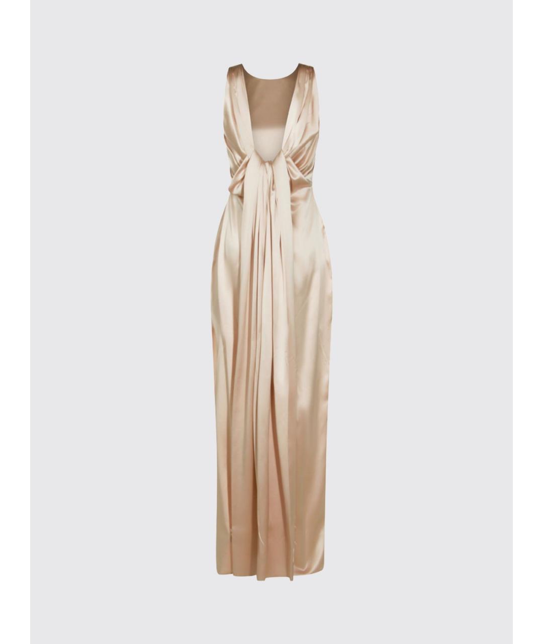 MAX MARA Бежевое шелковое вечернее платье, фото 3