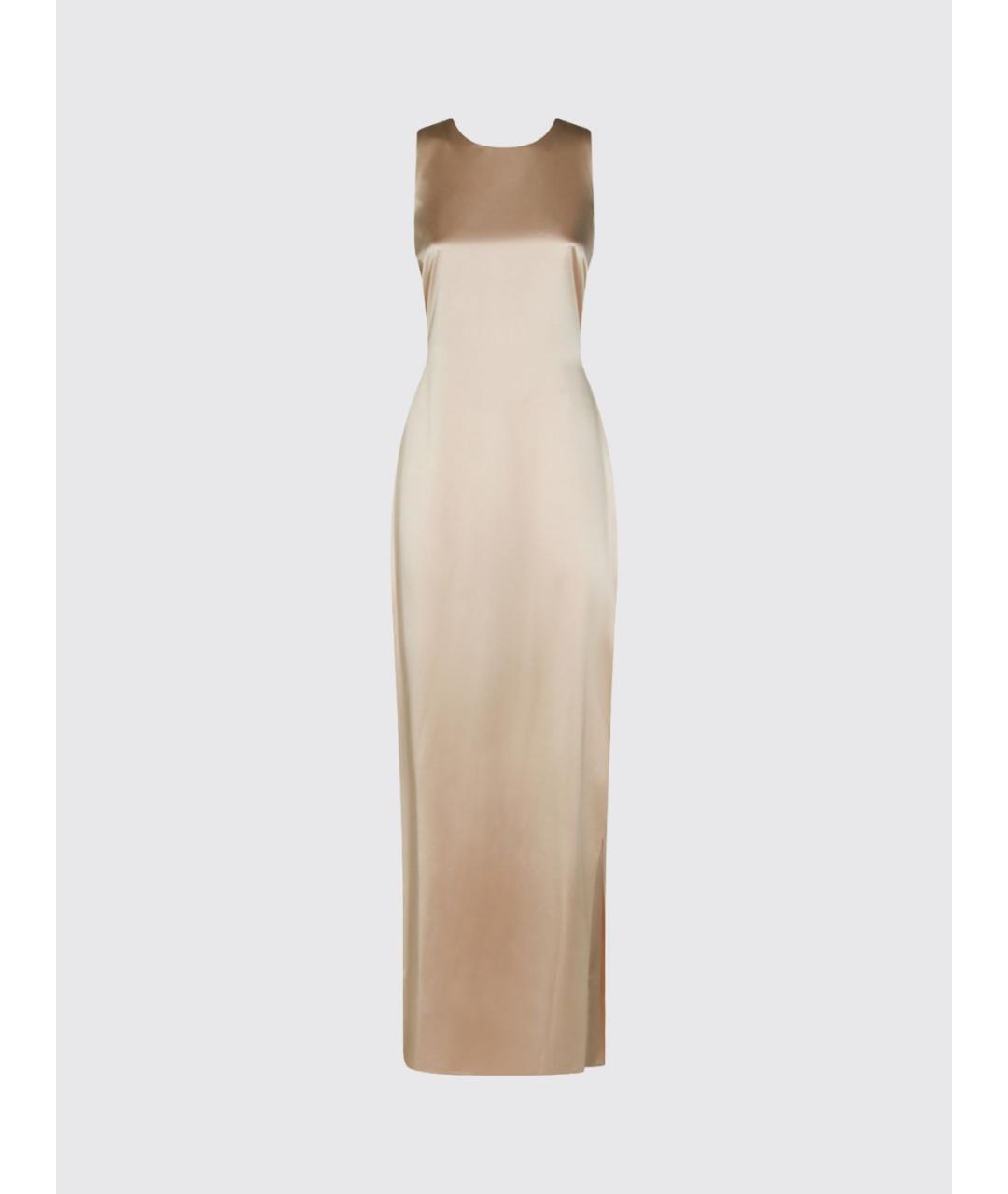 MAX MARA Бежевое шелковое вечернее платье, фото 2