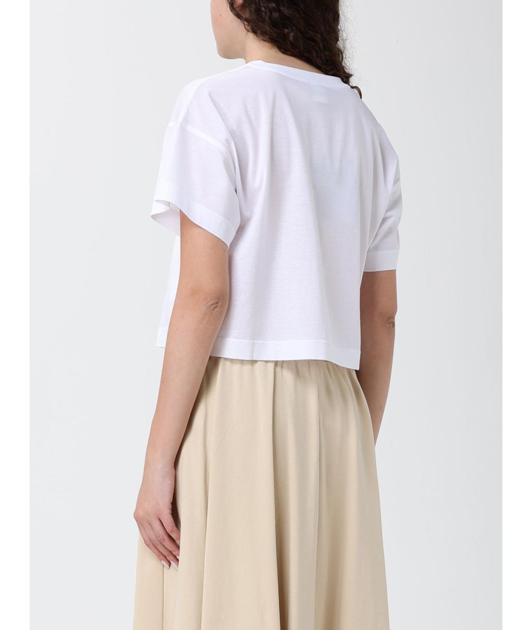 MAX MARA Белая хлопковая футболка, фото 3