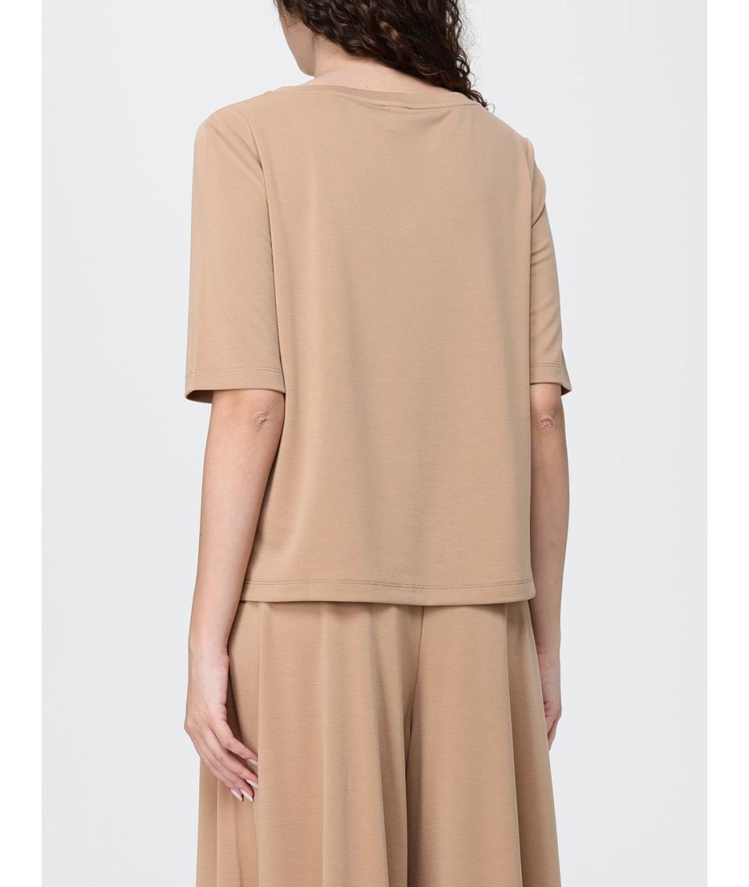 MAX MARA Бежевая футболка, фото 3