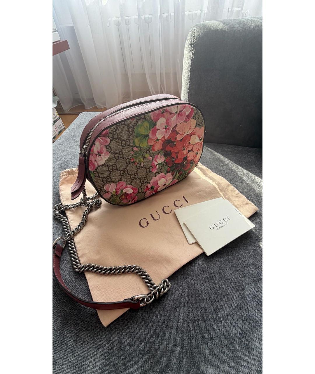 GUCCI Розовая кожаная сумка через плечо, фото 2