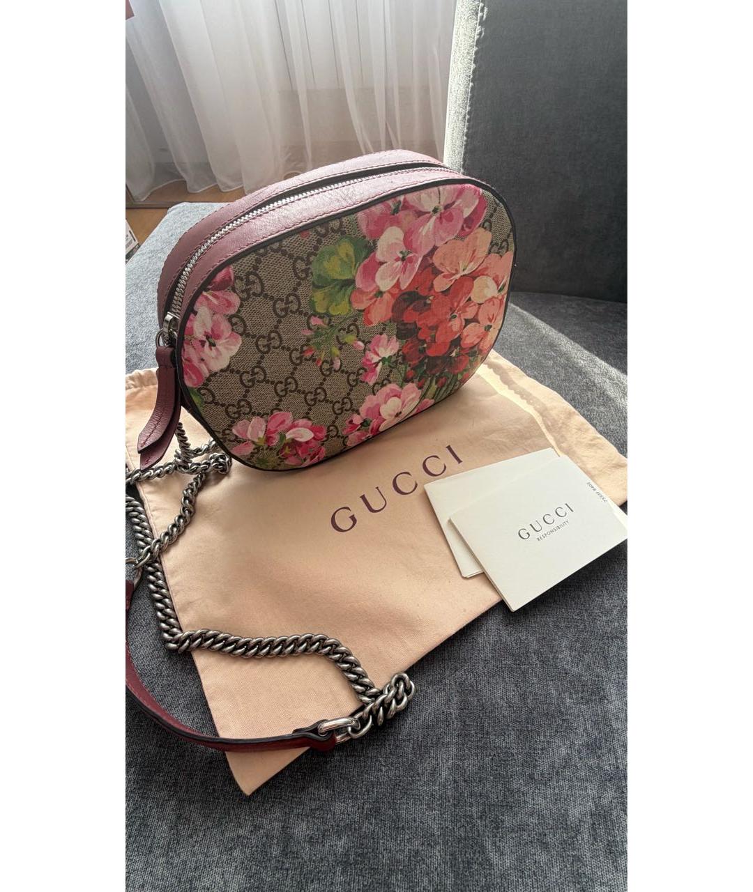 GUCCI Розовая кожаная сумка через плечо, фото 3