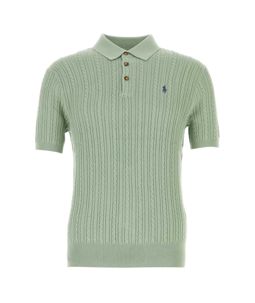 POLO RALPH LAUREN Зеленое хлопковое поло с коротким рукавом, фото 1