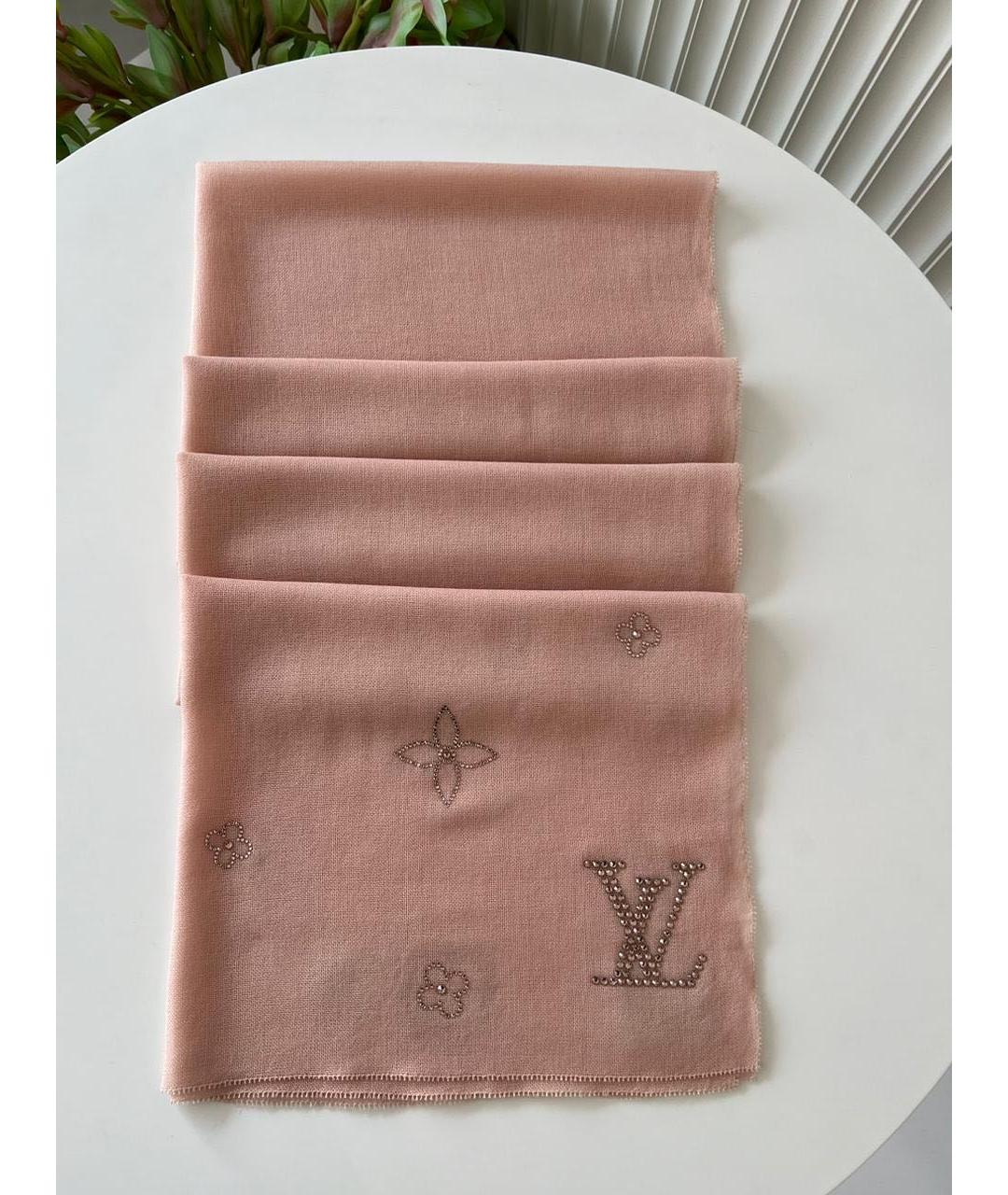 LOUIS VUITTON Розовый шарф, фото 9