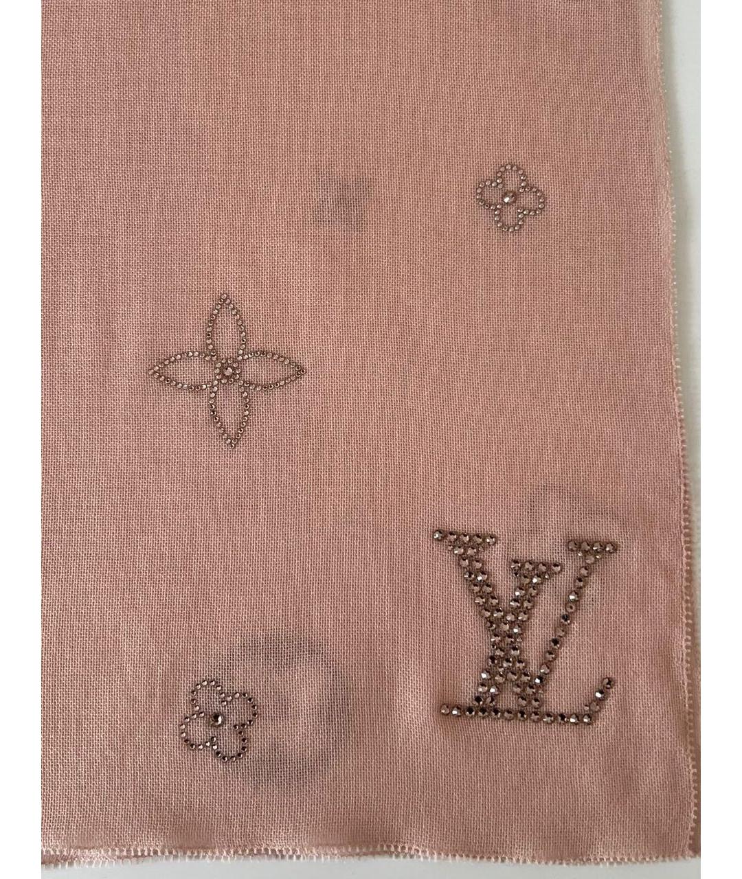 LOUIS VUITTON Розовый шарф, фото 6