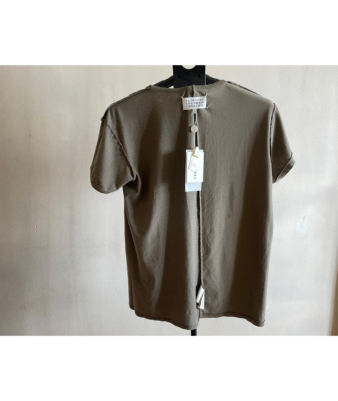 MAISON MARGIELA Зеленая хлопковая футболка, фото 4