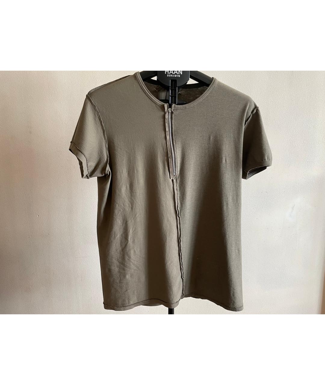 MAISON MARGIELA Зеленая хлопковая футболка, фото 3