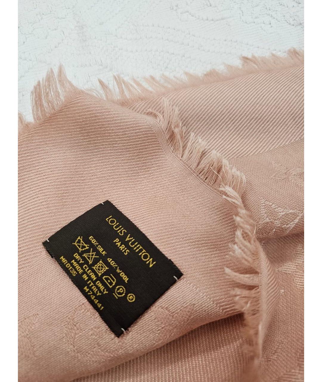 LOUIS VUITTON Розовый шарф, фото 4