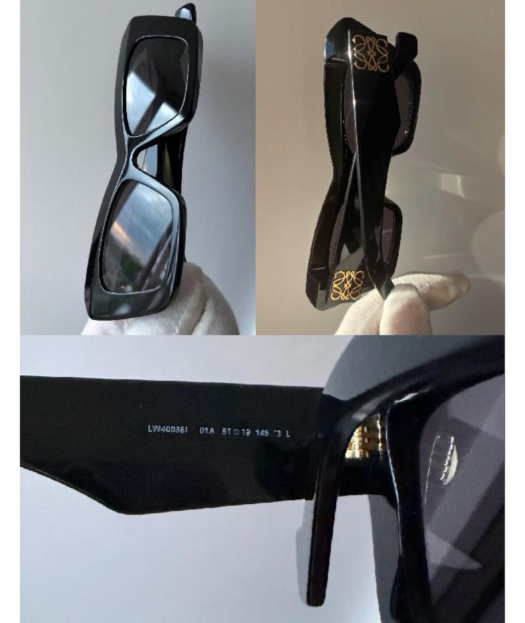 LOEWE Черные пластиковые солнцезащитные очки, фото 3