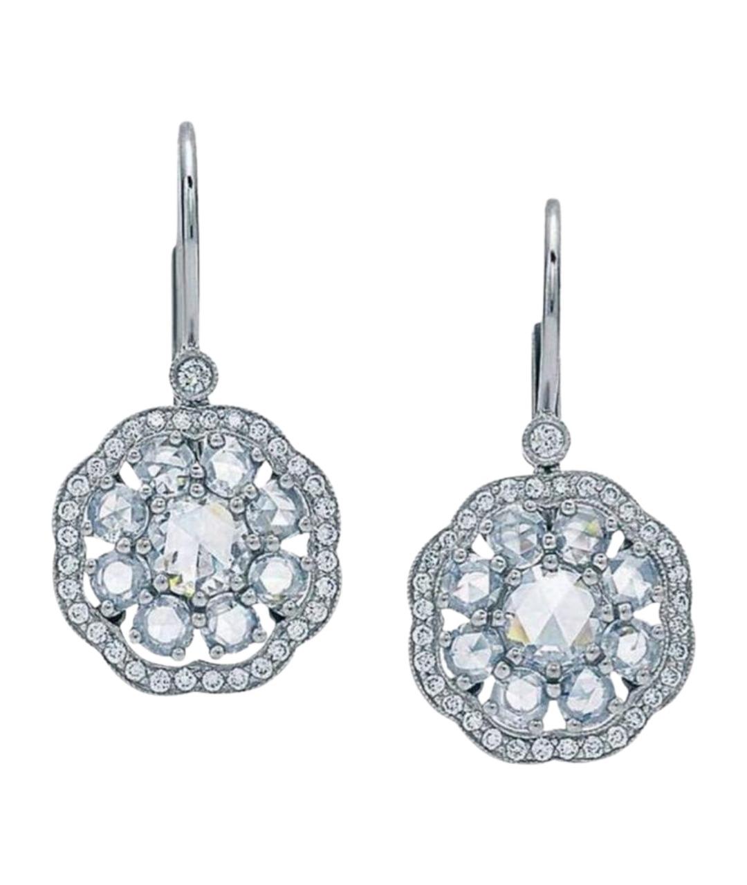 TIFFANY&CO Серые платиновые серьги, фото 1