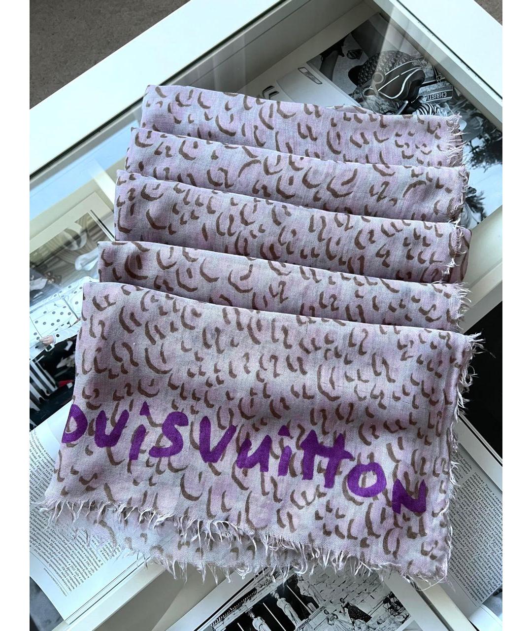 LOUIS VUITTON Голубой шарф, фото 9