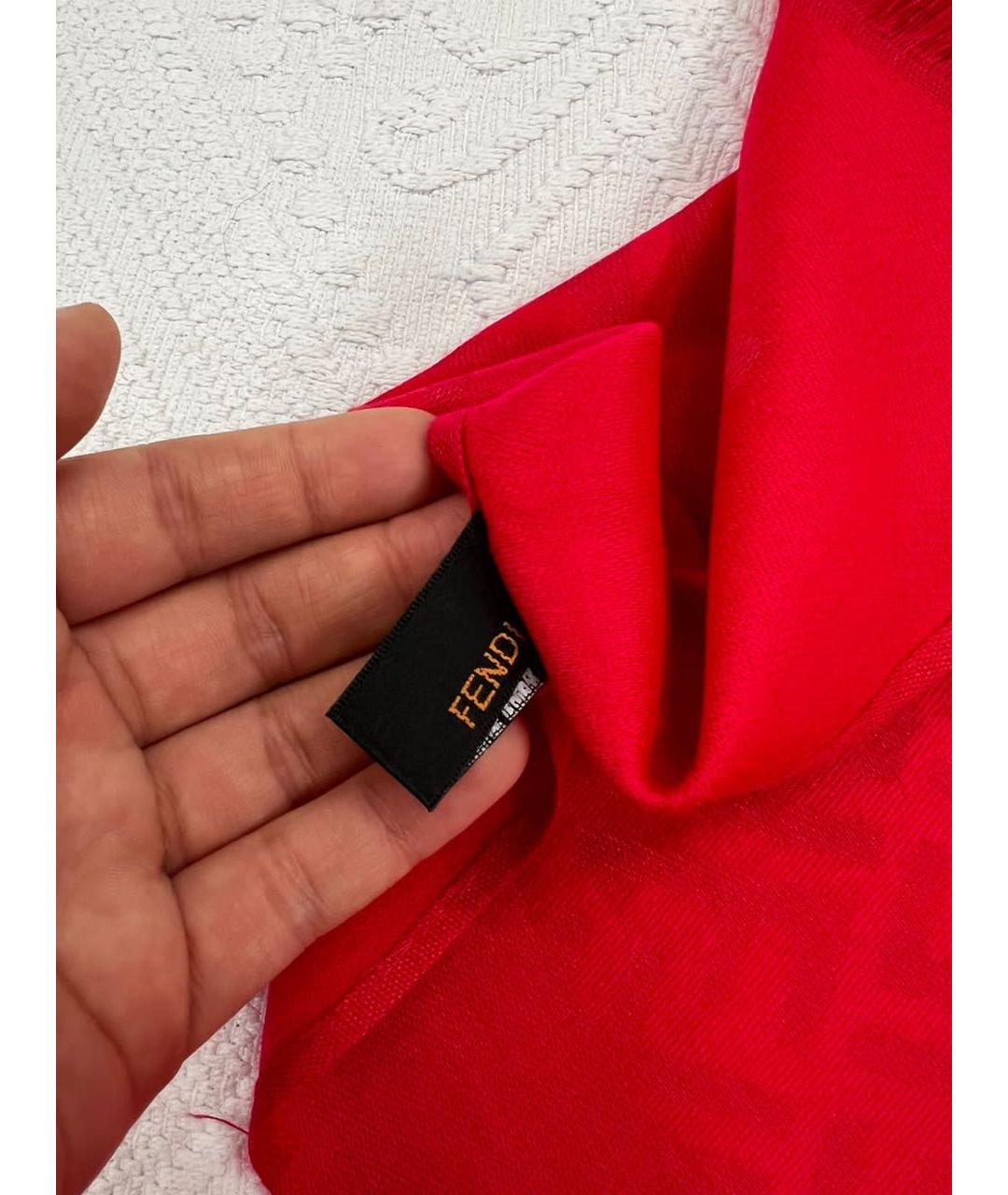 FENDI Красный шарф, фото 4