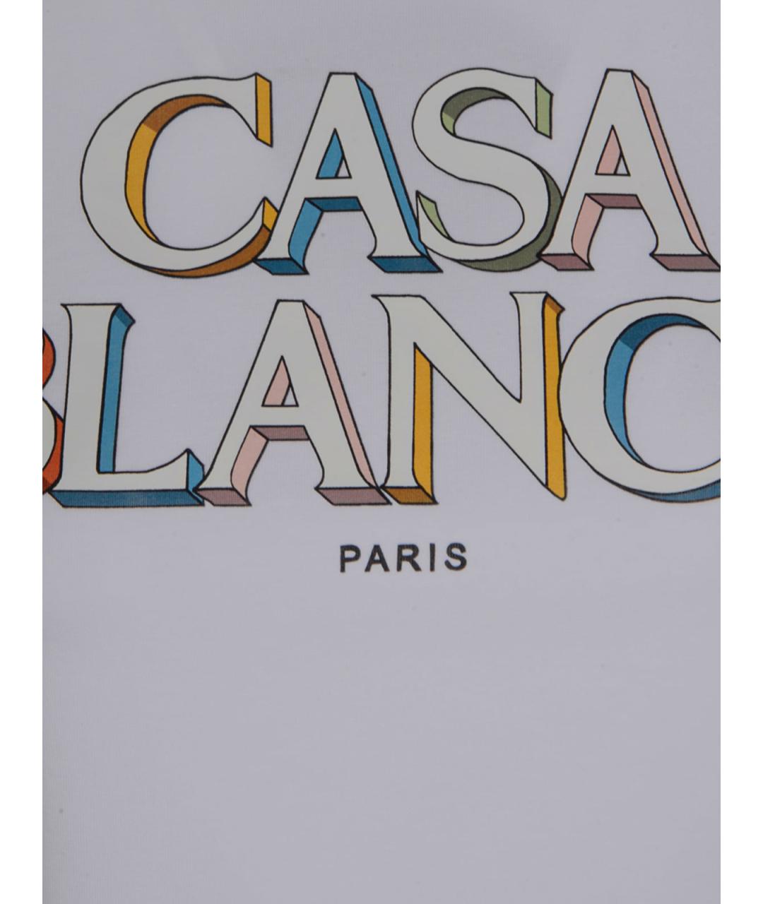 CASABLANCA Белая хлопковая футболка, фото 3