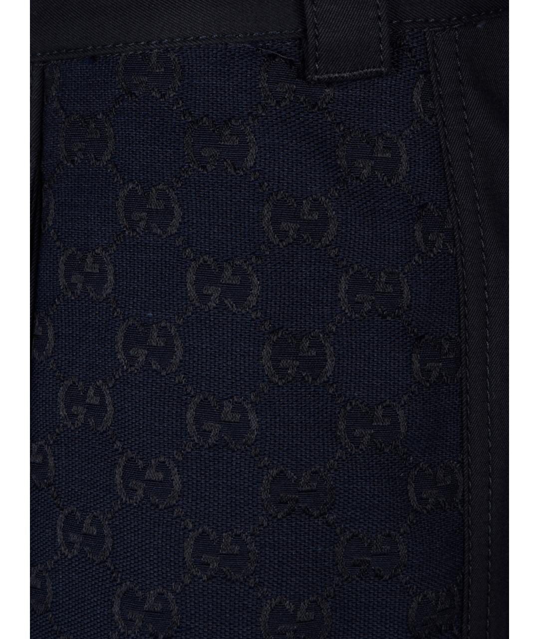 GUCCI Темно-синие хлопковые шорты, фото 3