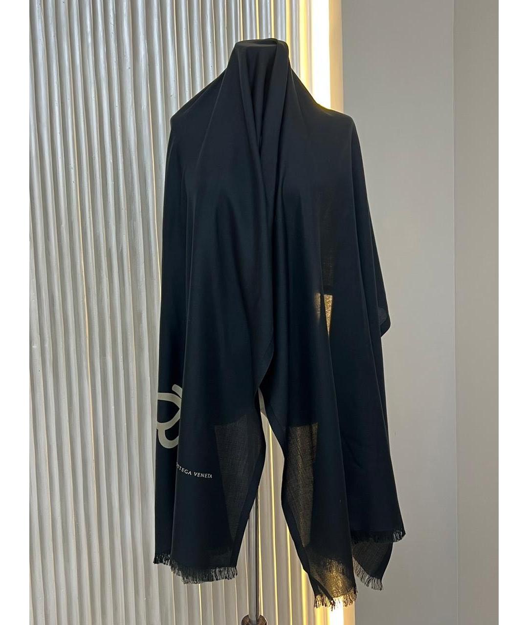 BOTTEGA VENETA Черный шарф, фото 2