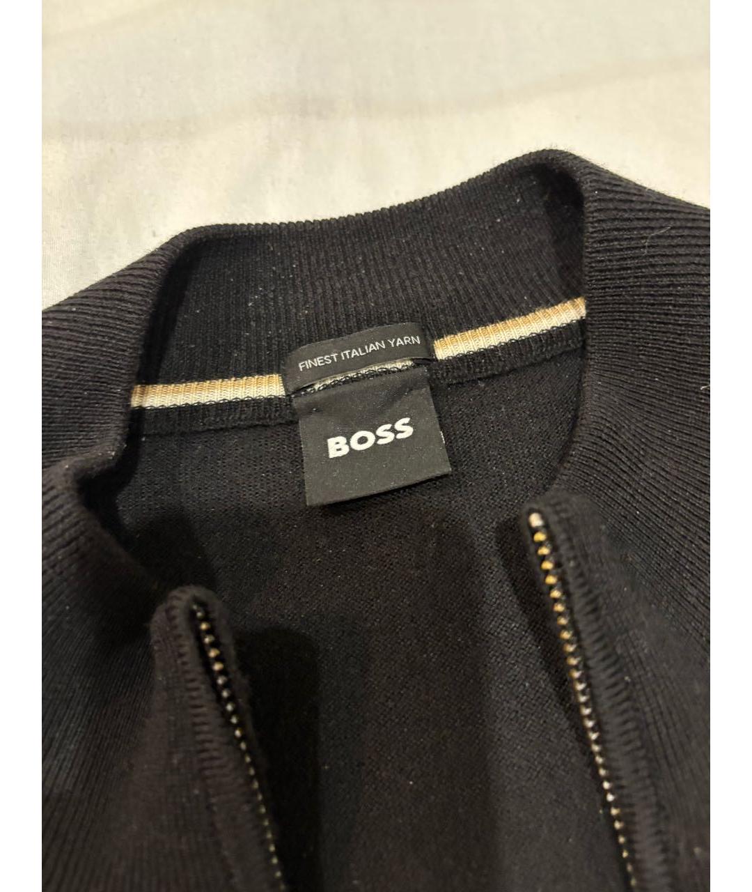 HUGO BOSS Черный шерстяной кардиган, фото 2