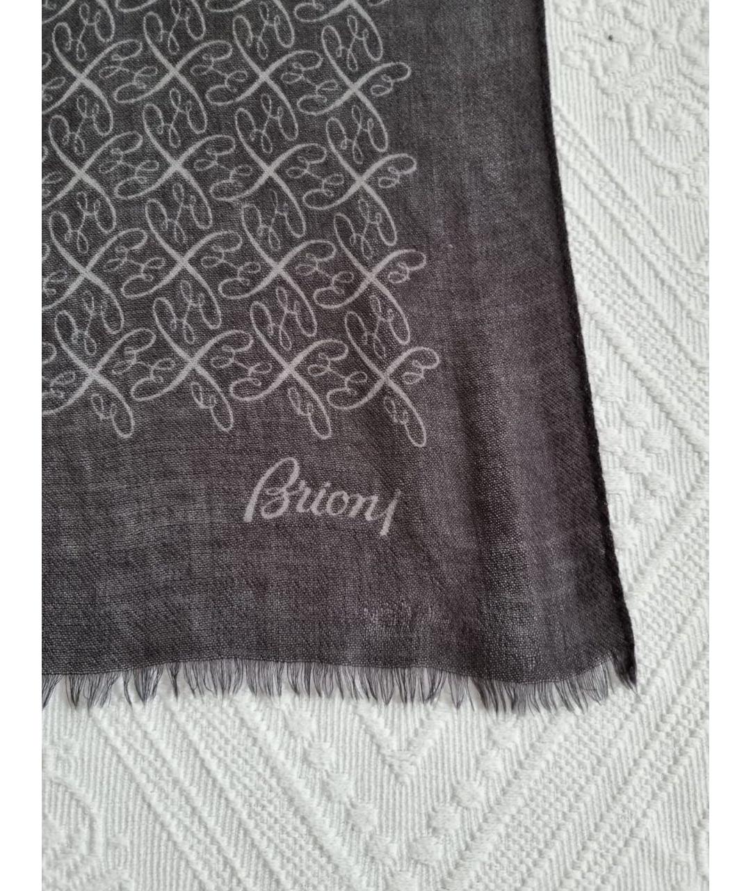 BRIONI Черный шарф, фото 4