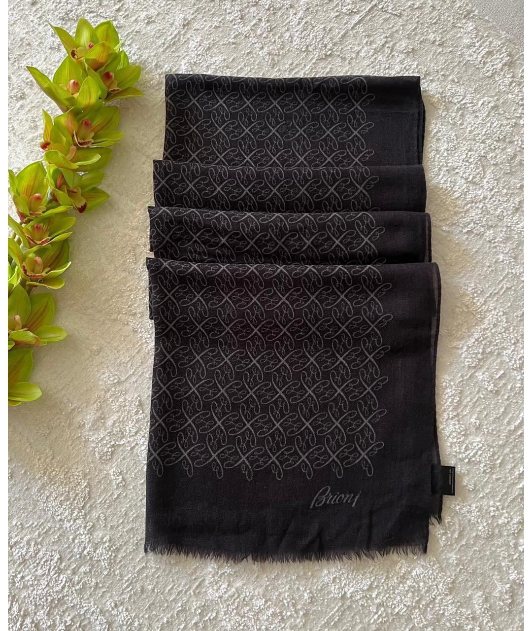 BRIONI Черный шарф, фото 9
