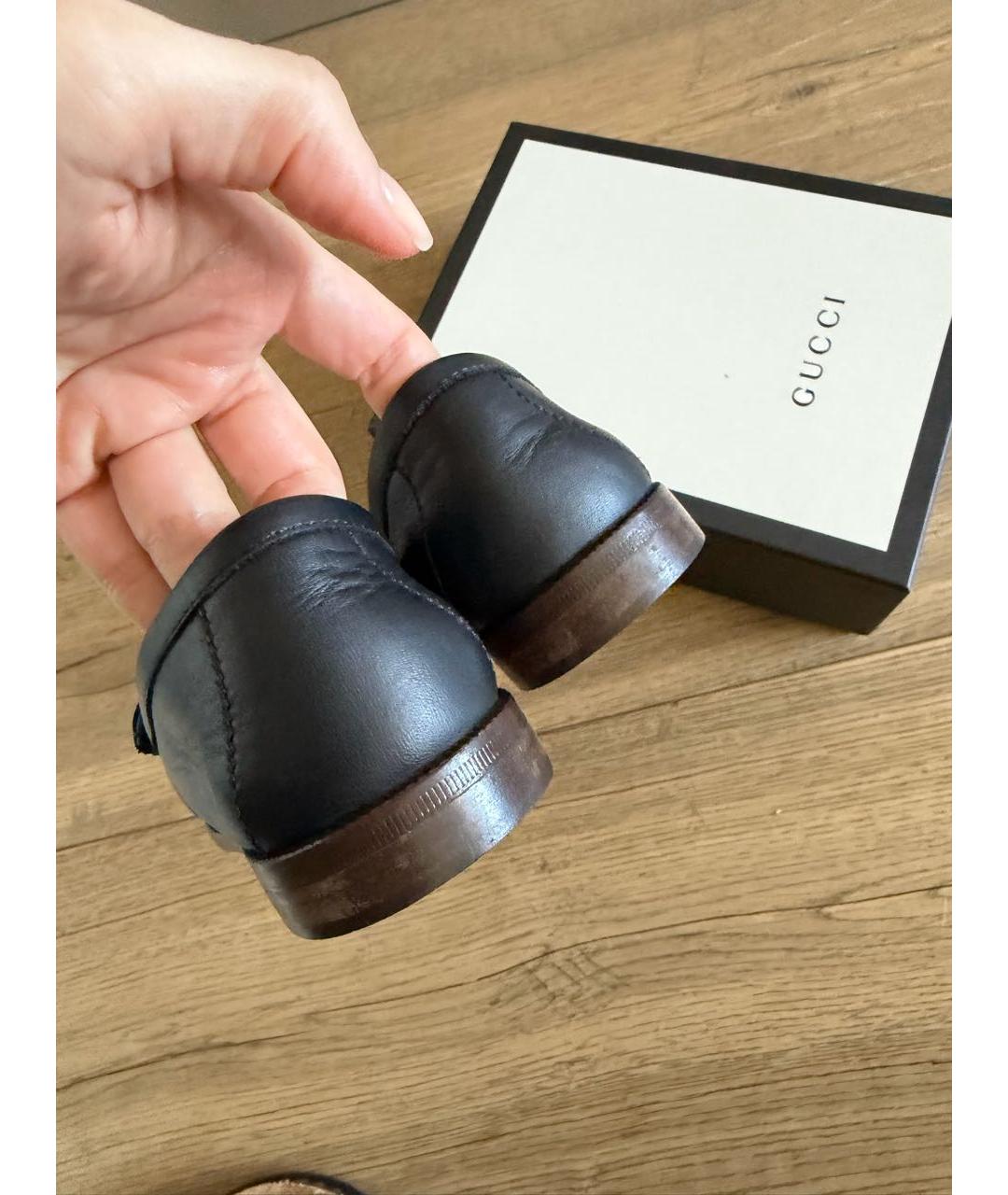 GUCCI Черные кожаные лоферы/мокасины, фото 5