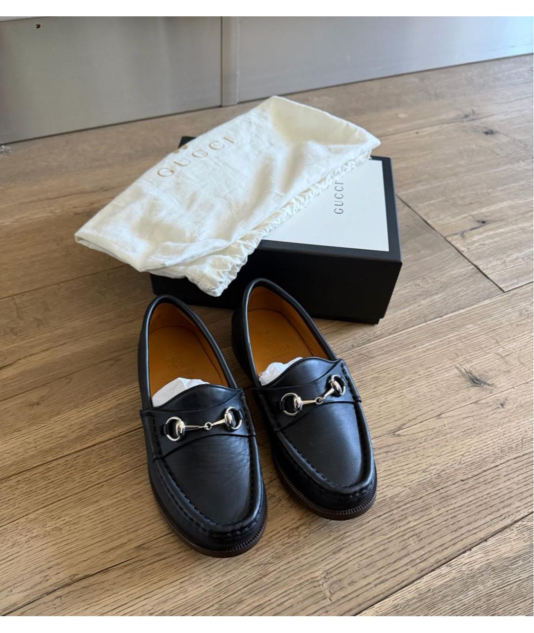 GUCCI Черные кожаные лоферы/мокасины, фото 3