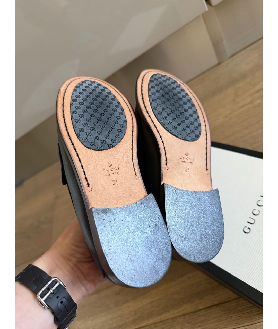 GUCCI Черные кожаные лоферы/мокасины, фото 7