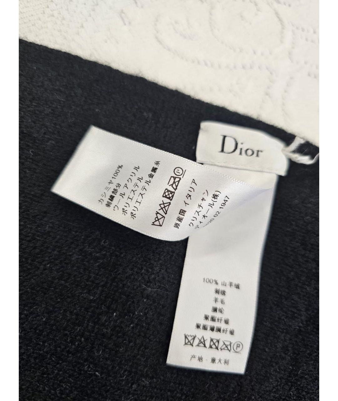 CHRISTIAN DIOR Черный кашемировый шарф, фото 4