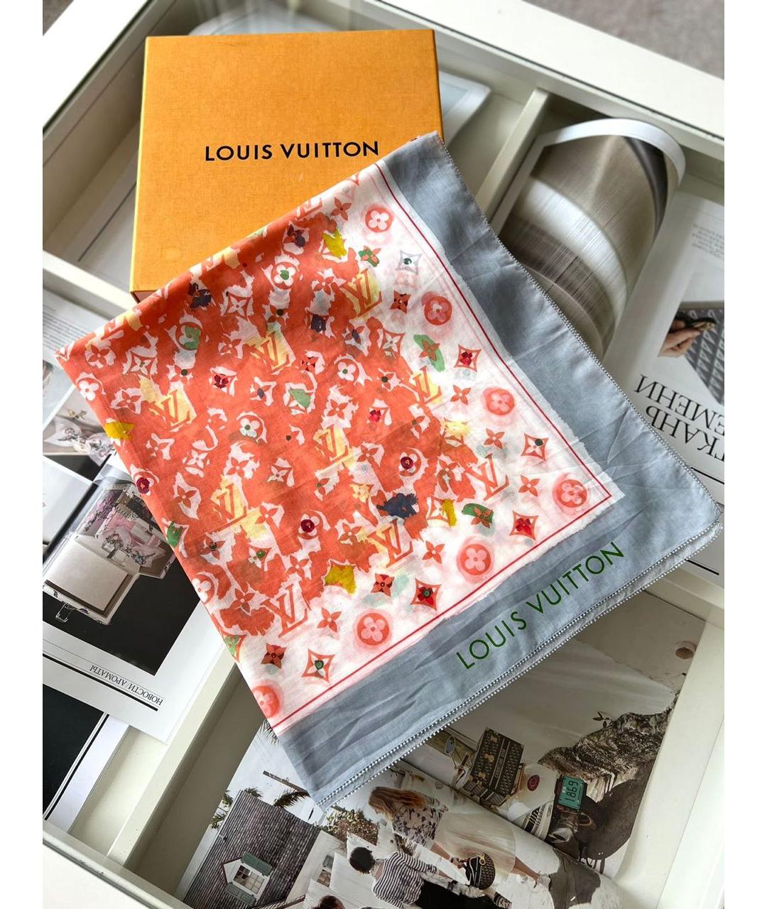 LOUIS VUITTON Оранжевый платок, фото 9