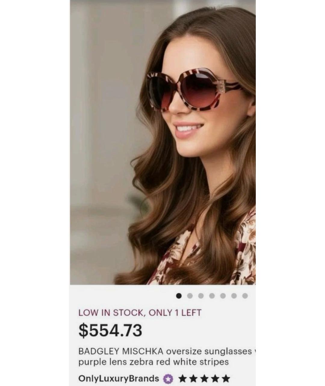 BADGLEY MISCHKA Мульти пластиковые солнцезащитные очки, фото 5