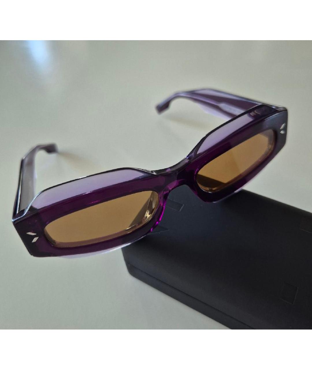 MCQ ALEXANDER MCQUEEN Фиолетовые пластиковые солнцезащитные очки, фото 6