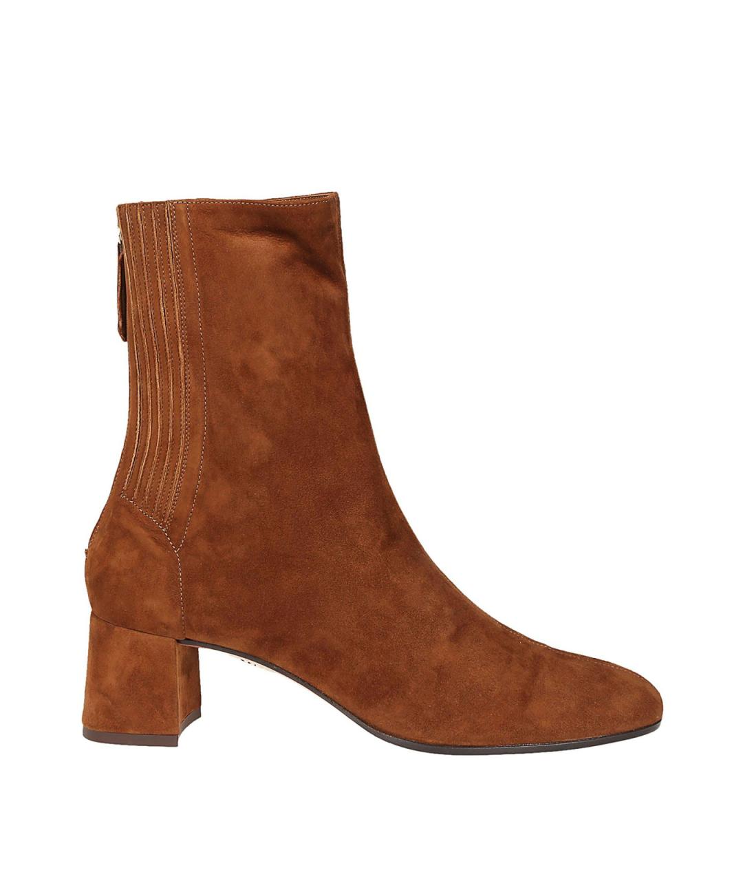 AQUAZZURA Коричневые замшевые ботильоны, фото 1