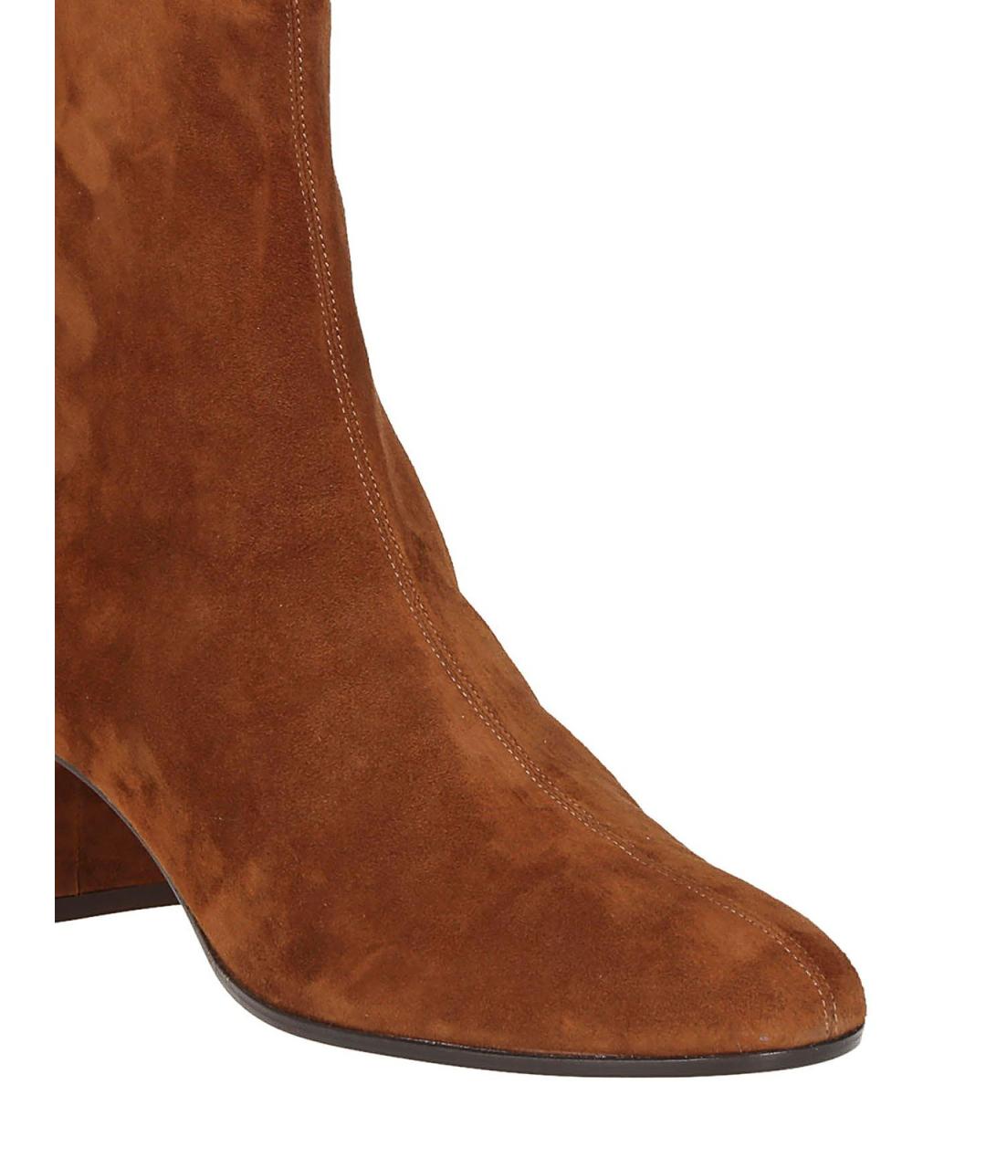 AQUAZZURA Коричневые замшевые ботильоны, фото 3