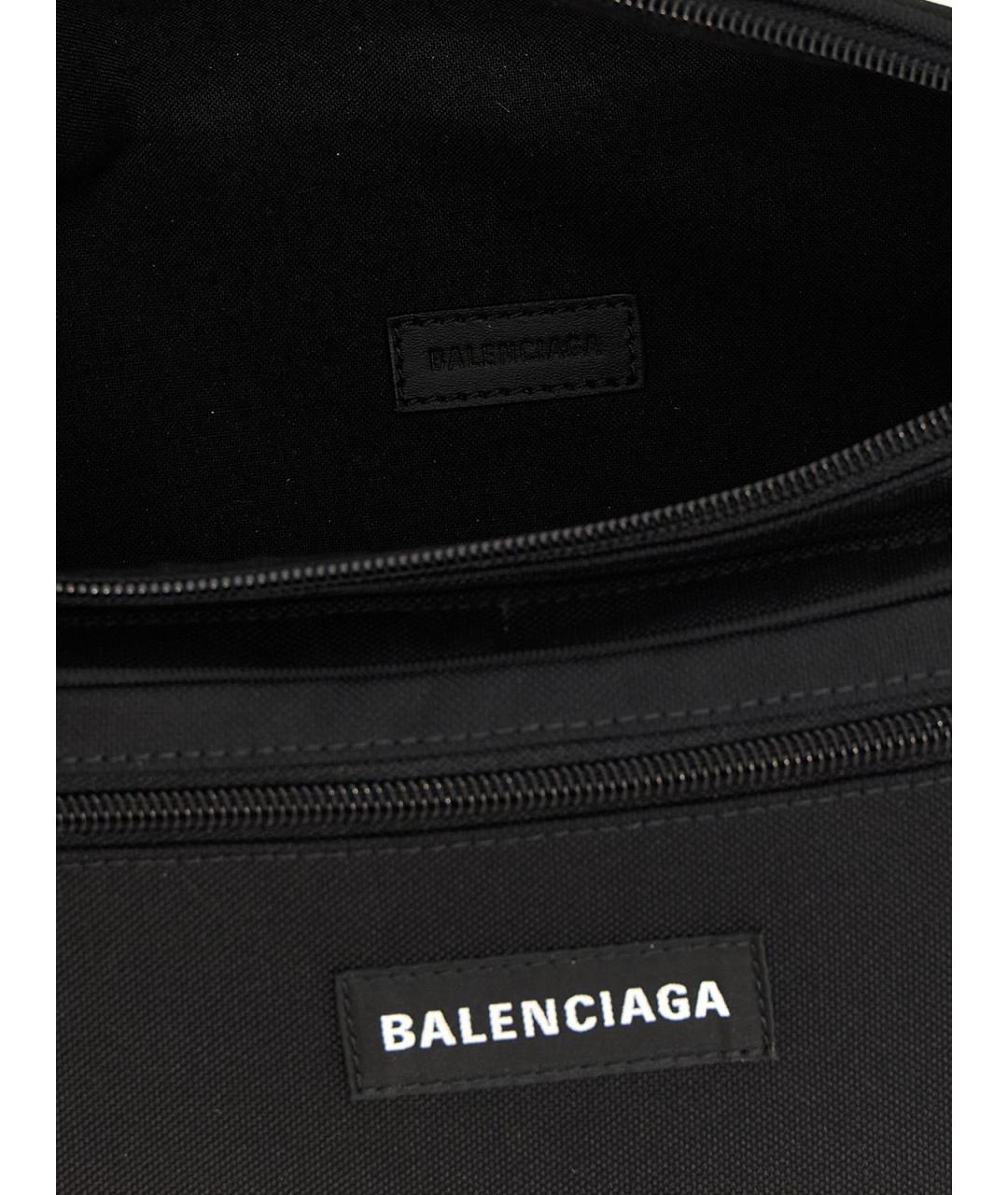 BALENCIAGA Черная синтетическая поясная сумка, фото 4