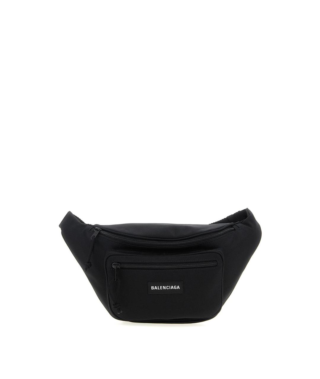 BALENCIAGA Черная синтетическая поясная сумка, фото 1