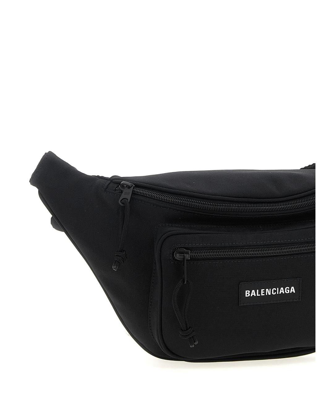 BALENCIAGA Черная синтетическая поясная сумка, фото 3