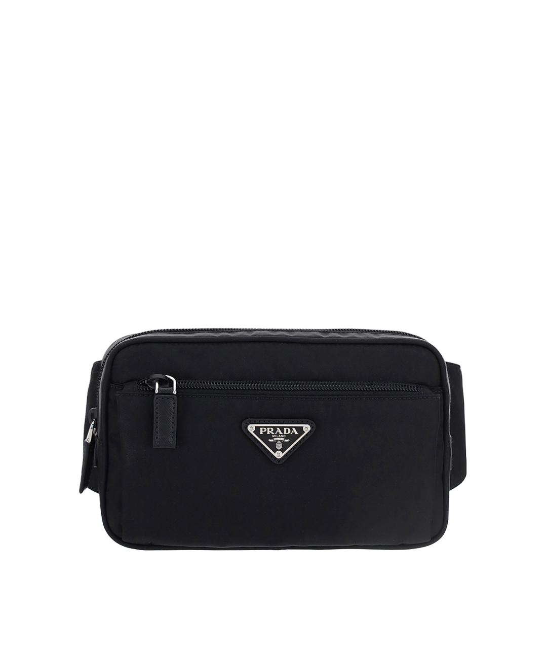 PRADA Черная синтетическая поясная сумка, фото 1